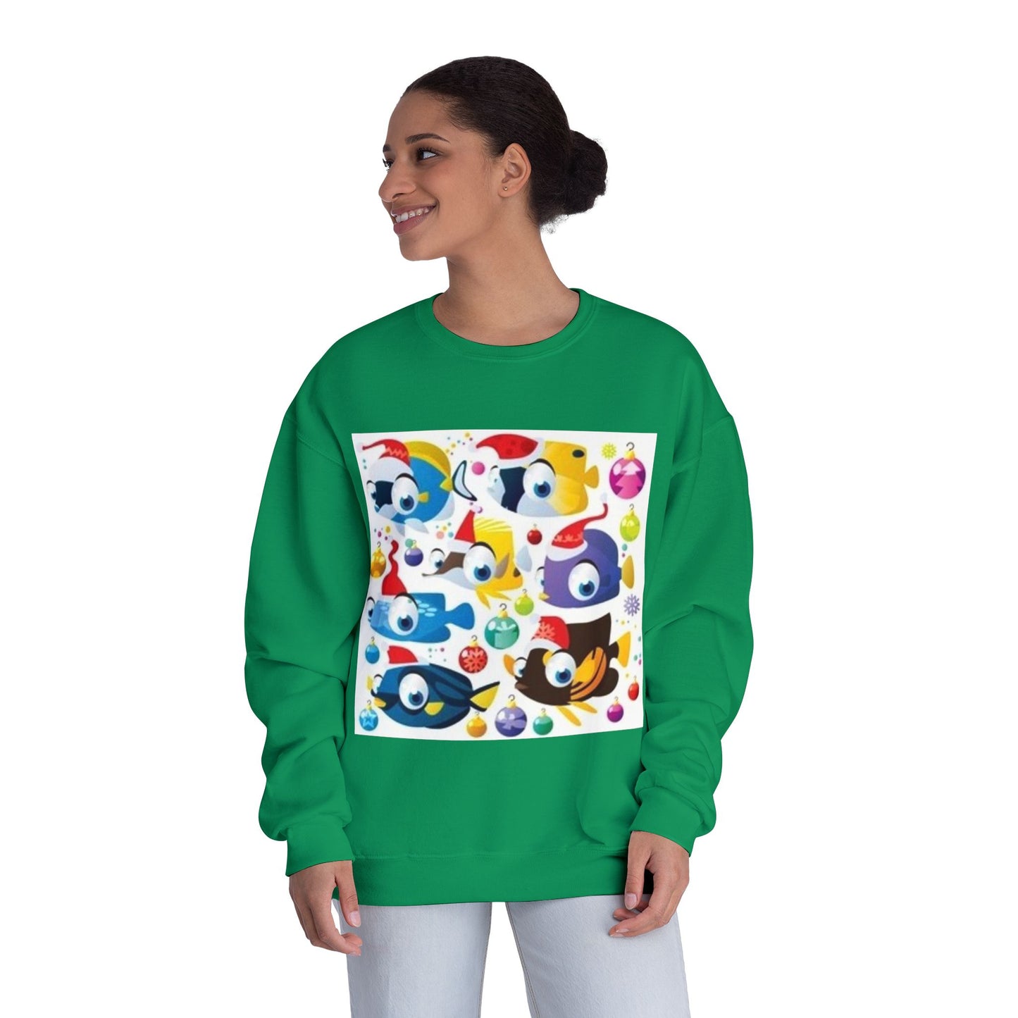 Whimsical Colorful Crewneck Sweatshirt – Fun Cartoon Design