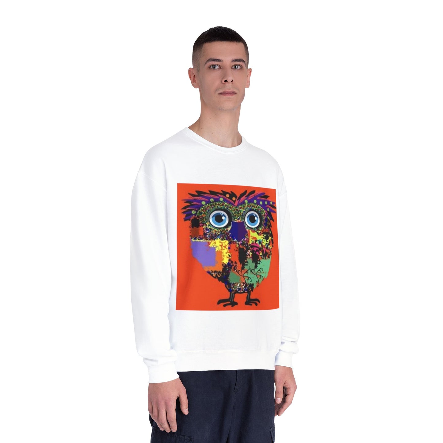 Colorful Owl Graphic Unisex Crewneck Sweatshirt - Cozy & Fun Apparel