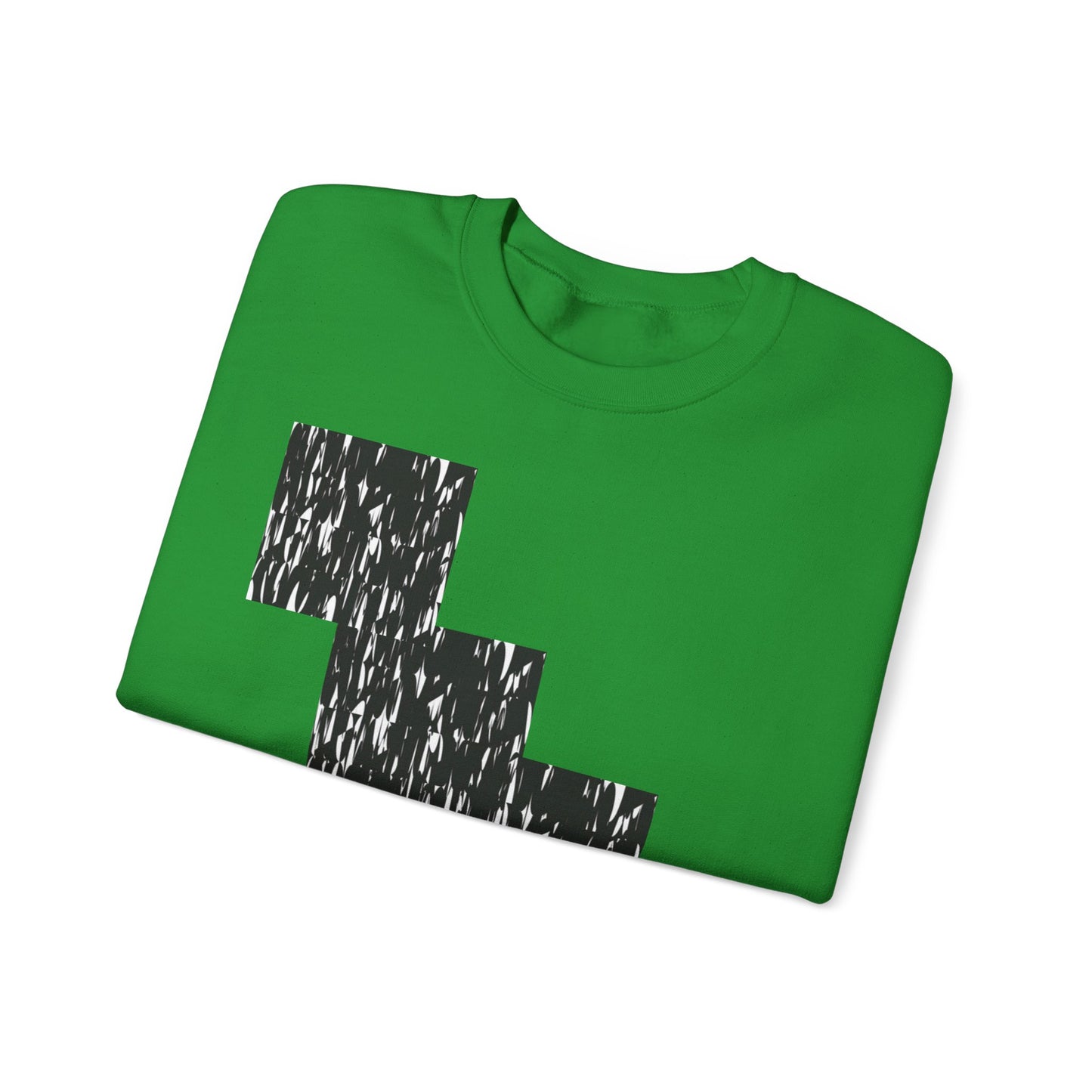 Trendy Graphic Crewneck Sweatshirt | Modern Abstract Black & White Design