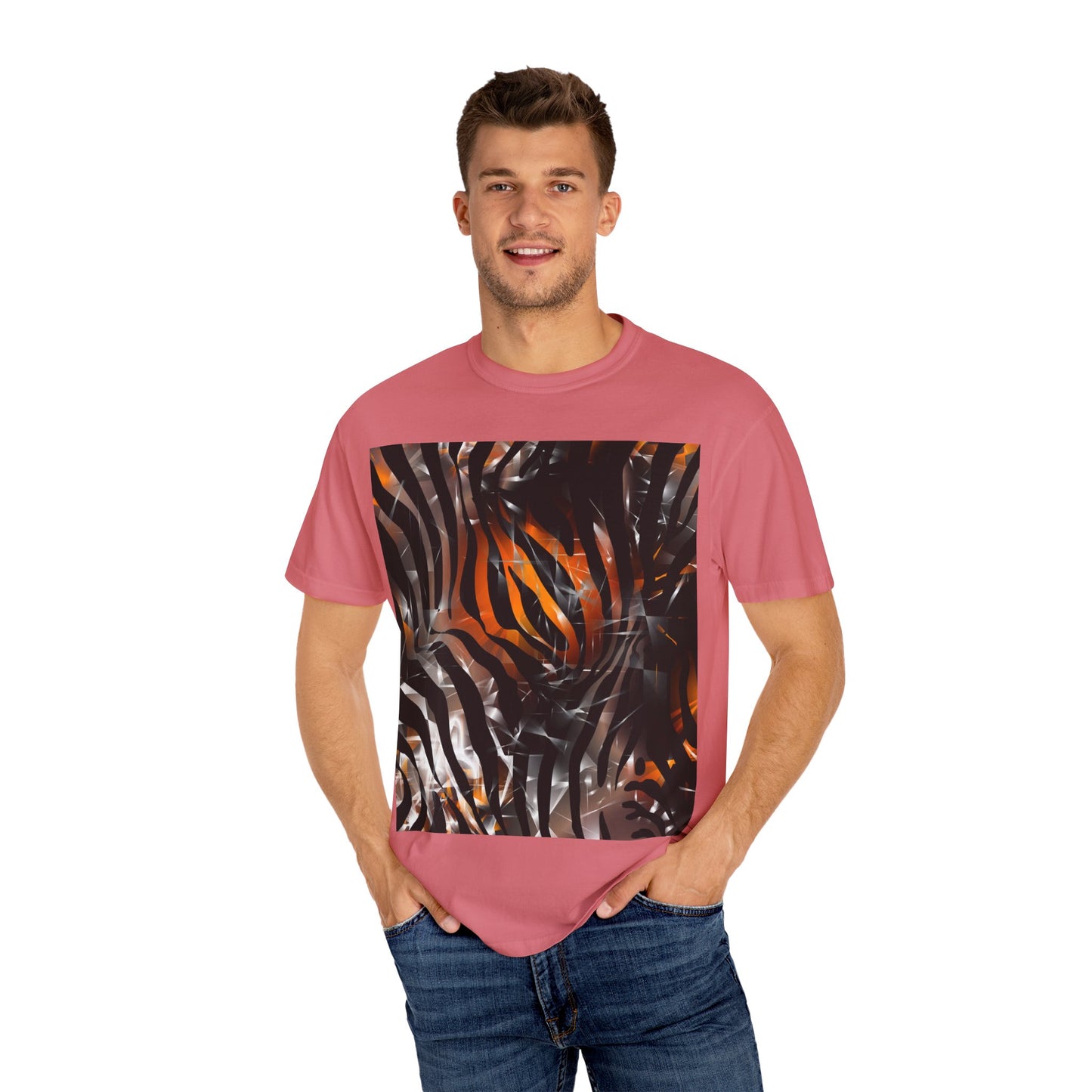 Vibrant Jungle Print Unisex Garment-Dyed T-Shirt