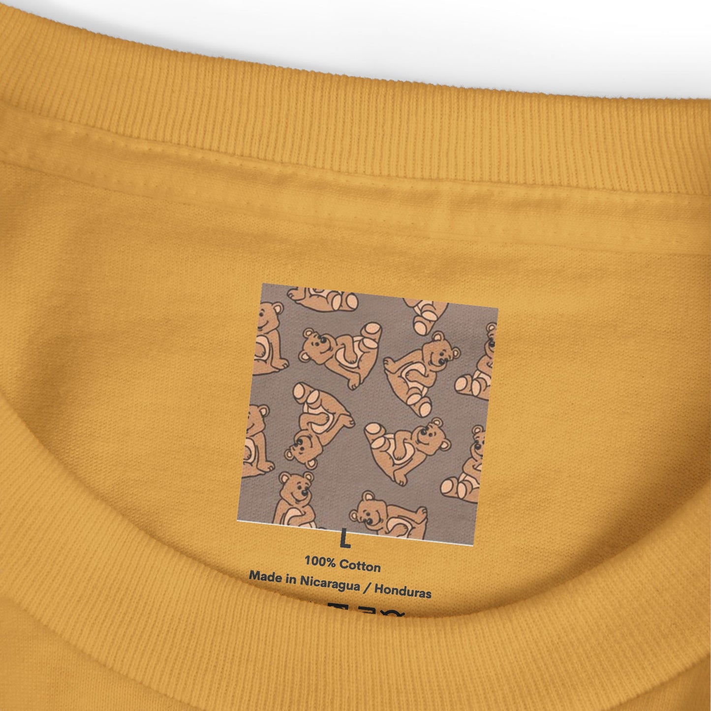 Cute Bear Print Unisex Heavyweight Tee - Perfect for Gifts & Casual Outfits