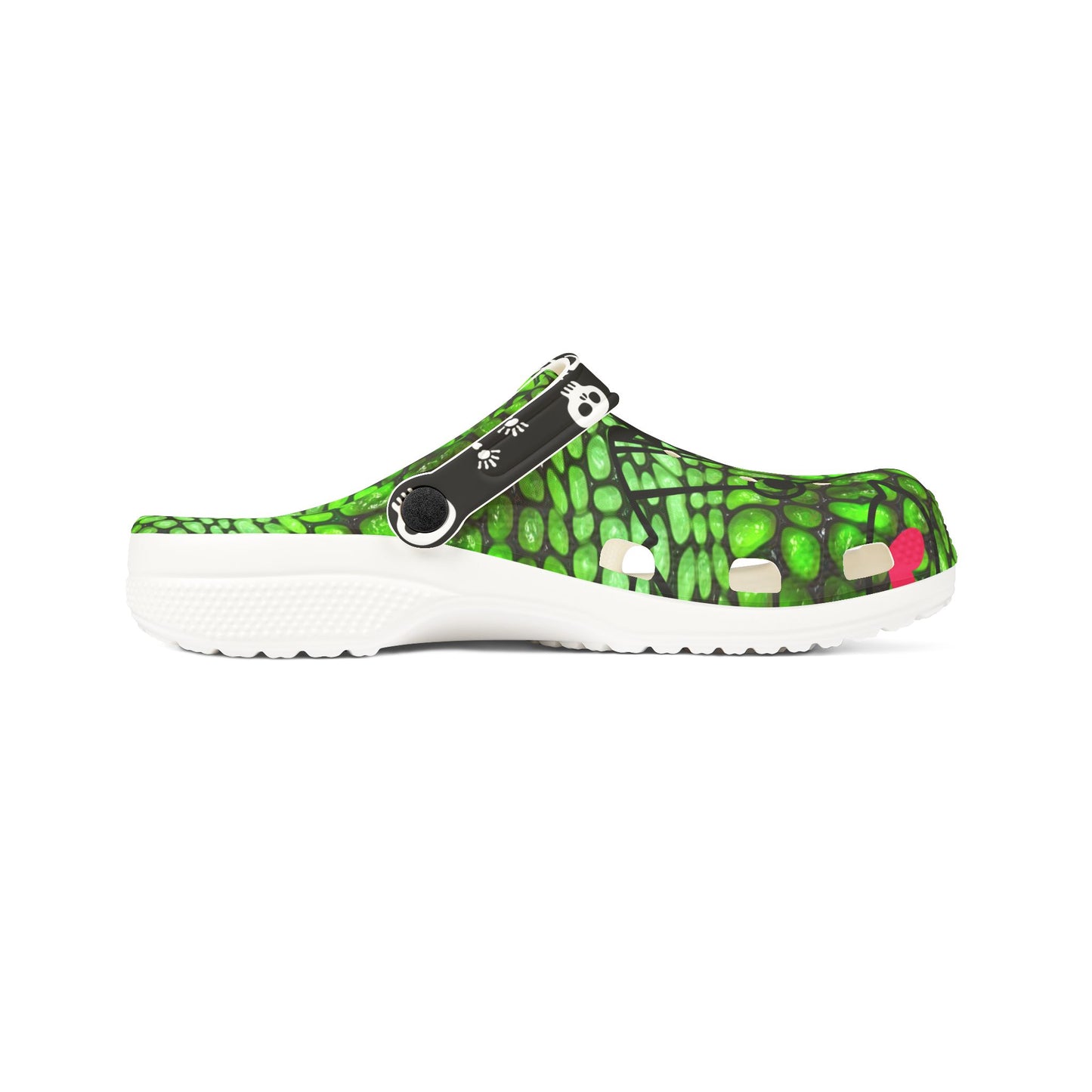 Skull & Green Glow EVA Foam Clogs - Fun, Lightweight Footwear for Kids and Adults