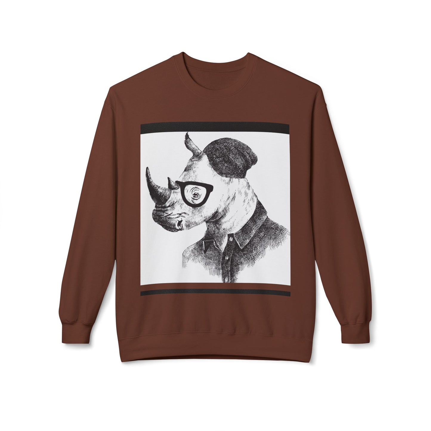 Cool Rhino and Sneakers Fleece Sweatshirt for Trendsetters