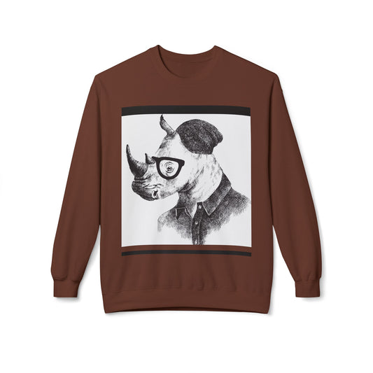 Cool Rhino and Sneakers Fleece Sweatshirt for Trendsetters