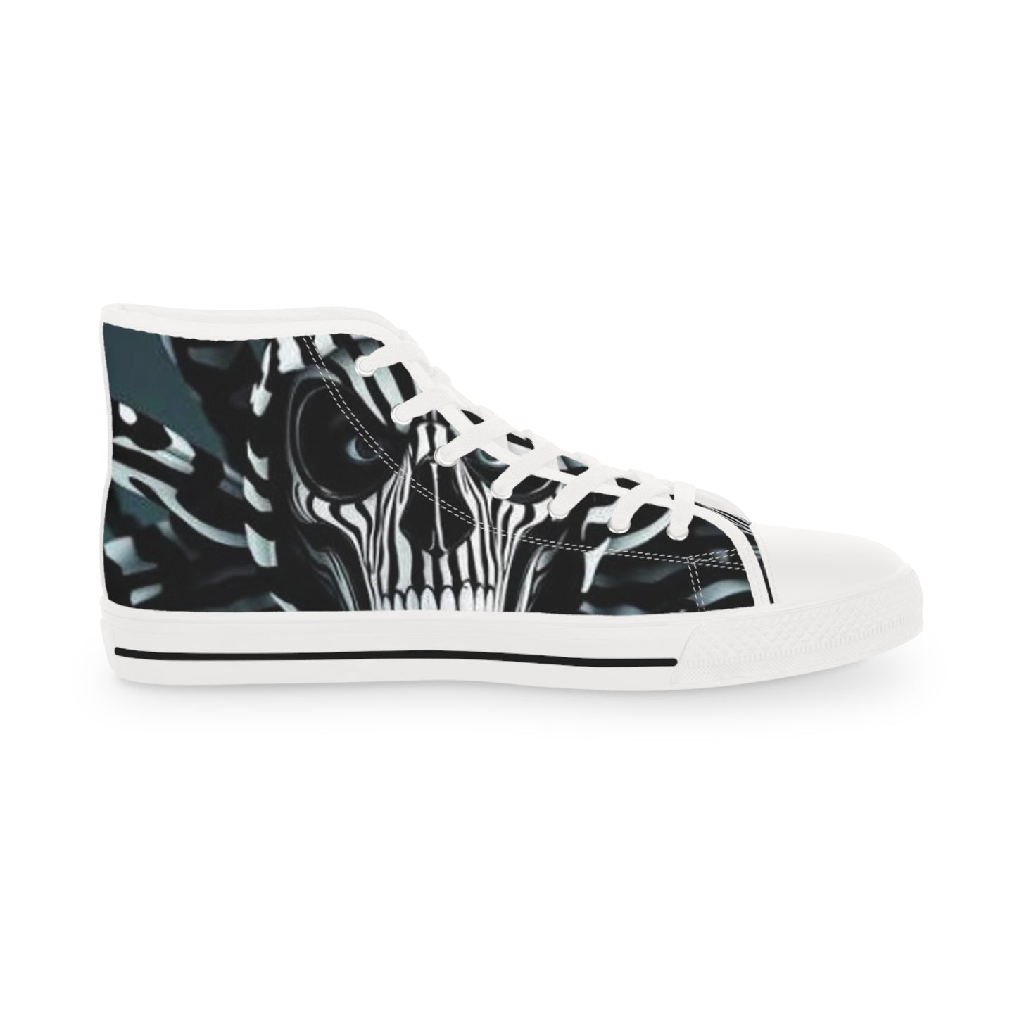 Edgy Skull High Top Sneakers for Men | Unique Graphic Footwear