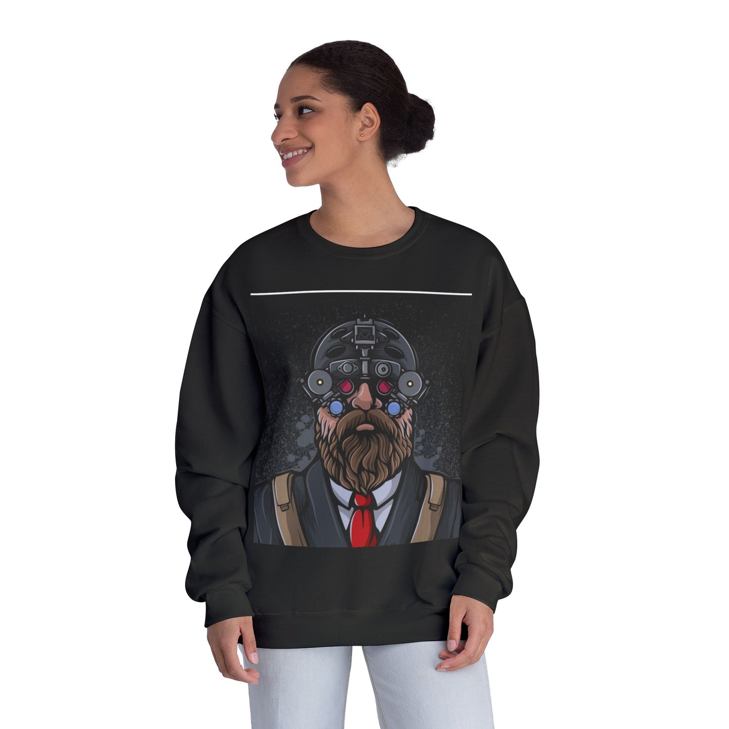 Bearded Warrior Crewneck Sweatshirt - Unisex Graphic Sweatshirt