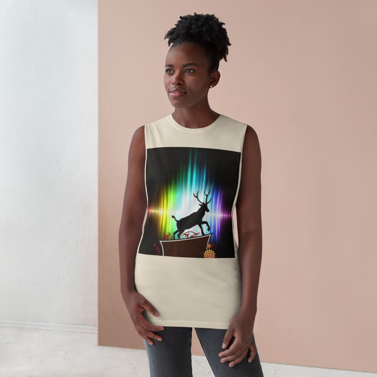Unisex Artistic Spiderweb & Eagle Tank Top - Unique Graphic Sleeveless Tee for Nature Lovers