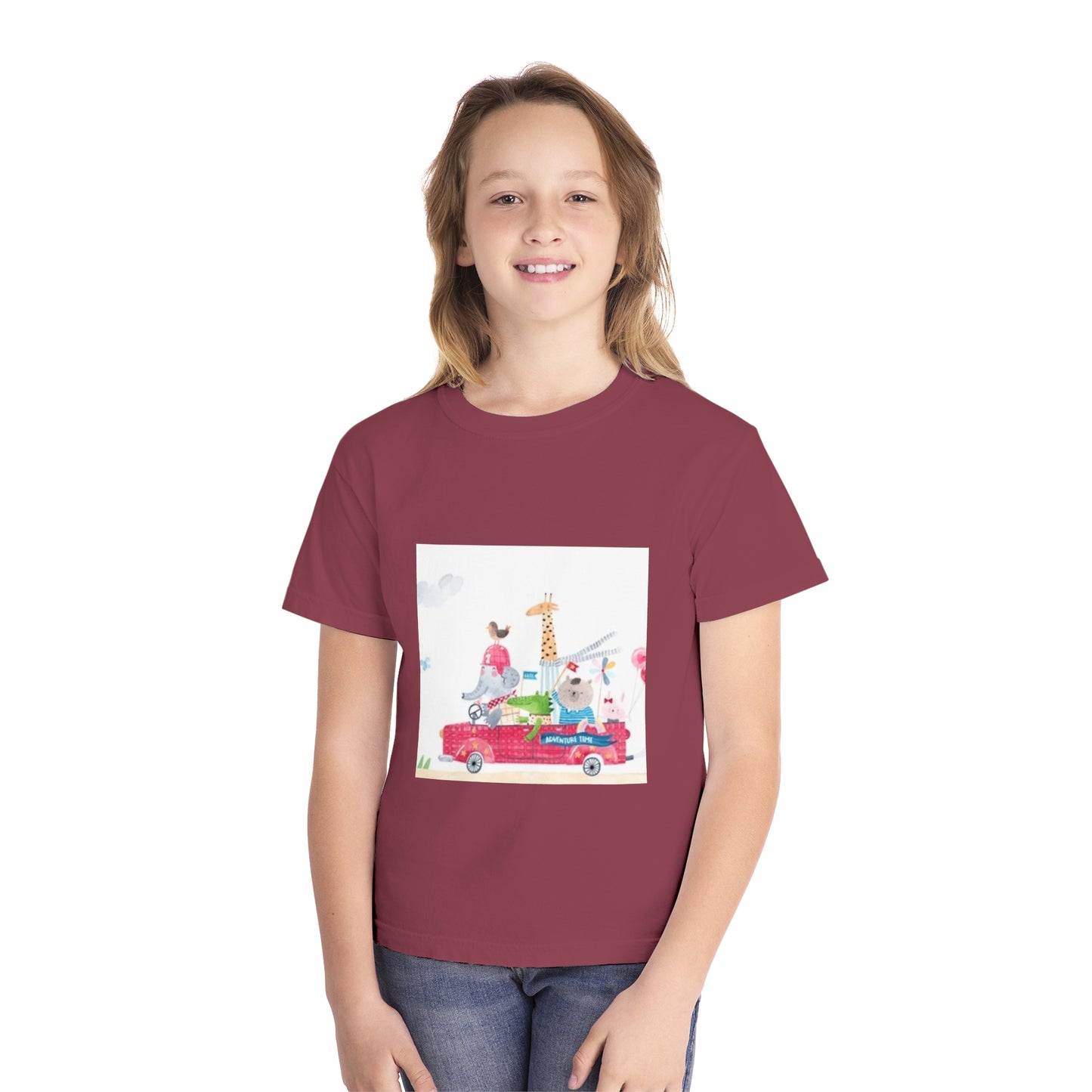 Fun Animal Adventure Youth Midweight Tee - Colorful Kids Tee for Playtime