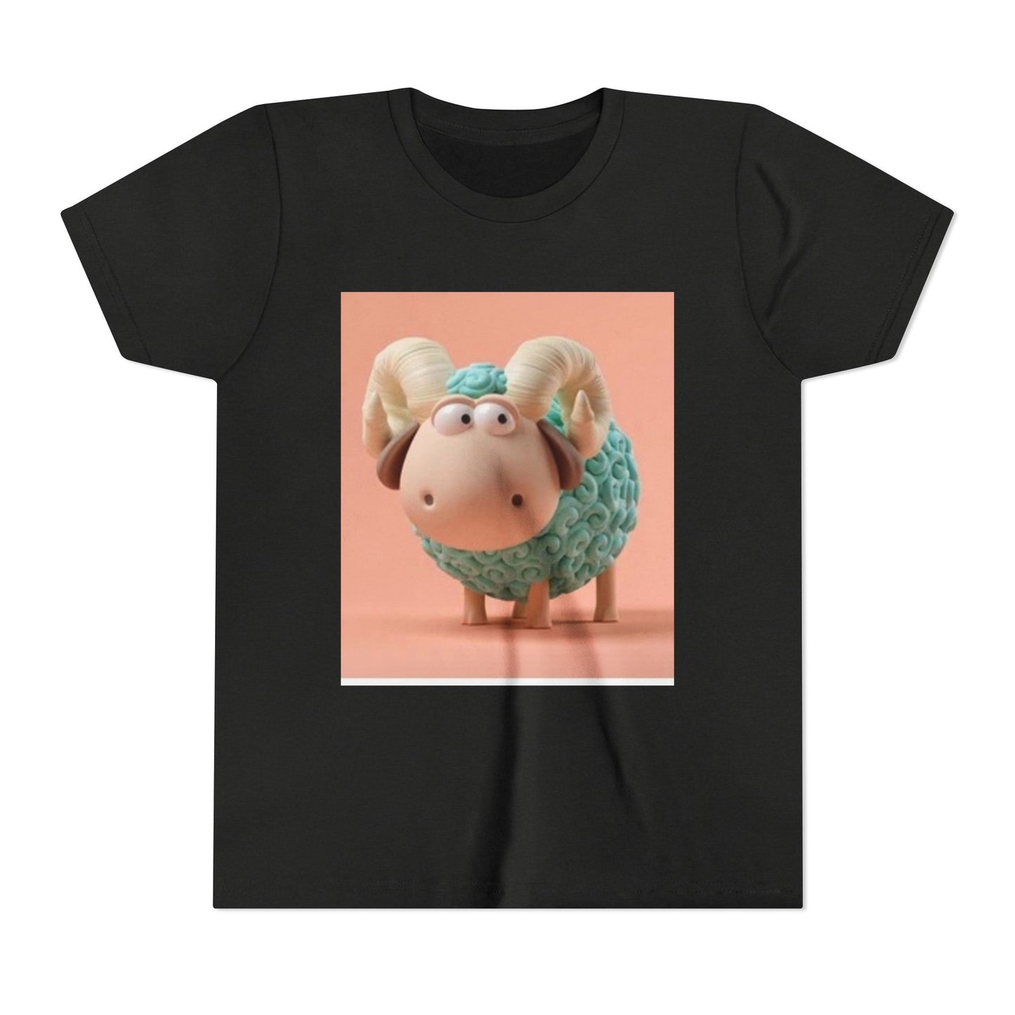 Cute Cartoon Sheep Youth Short Sleeve Tee - Fun and Whimsical Kids Shirt