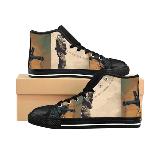 Artistic Women's Classic Sneakers - Unique Graphic High Tops for Stylish Expression