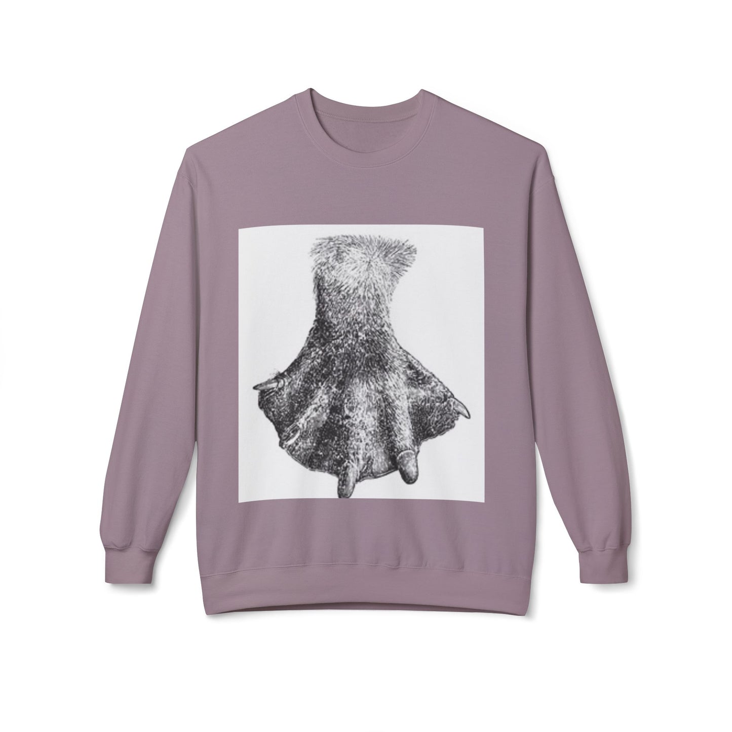 Artistic Fleece Crewneck Sweatshirt with Unique Dress Design