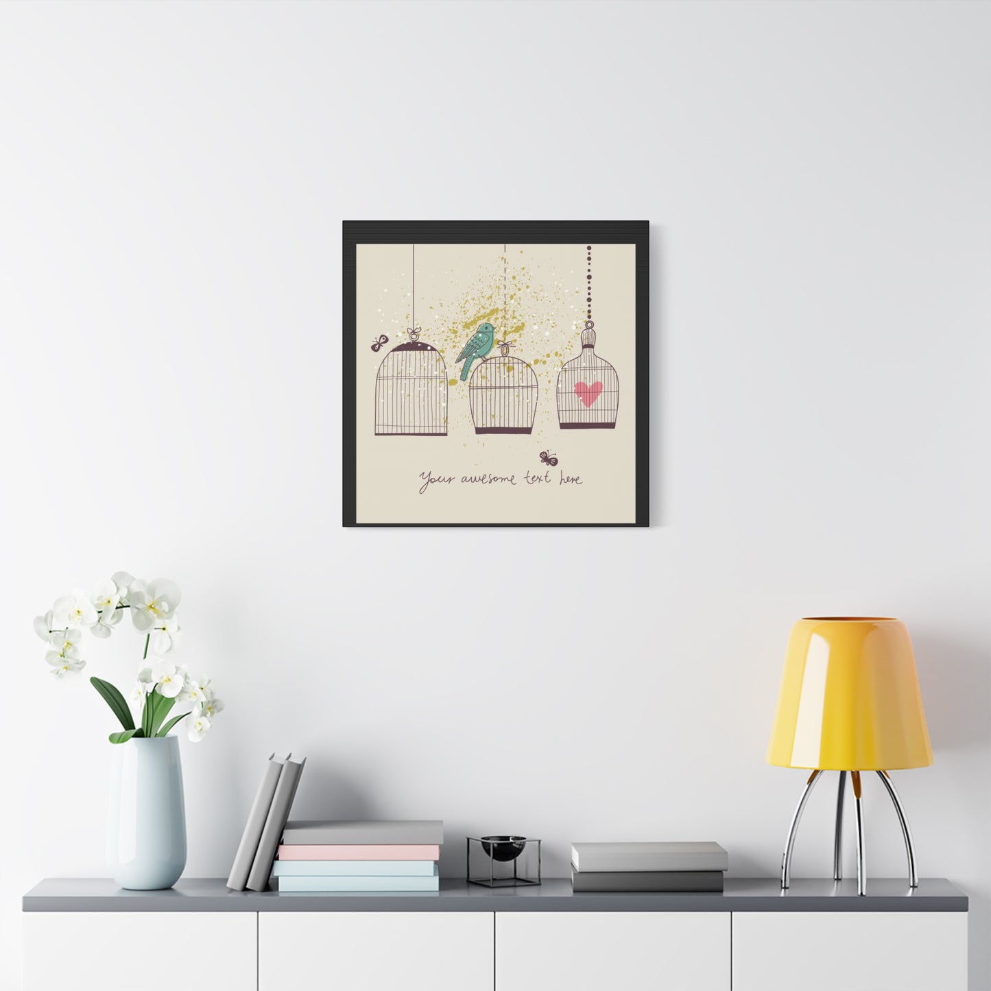 Whimsical Birdcage Canvas Wall Art - Personalized Home Decor