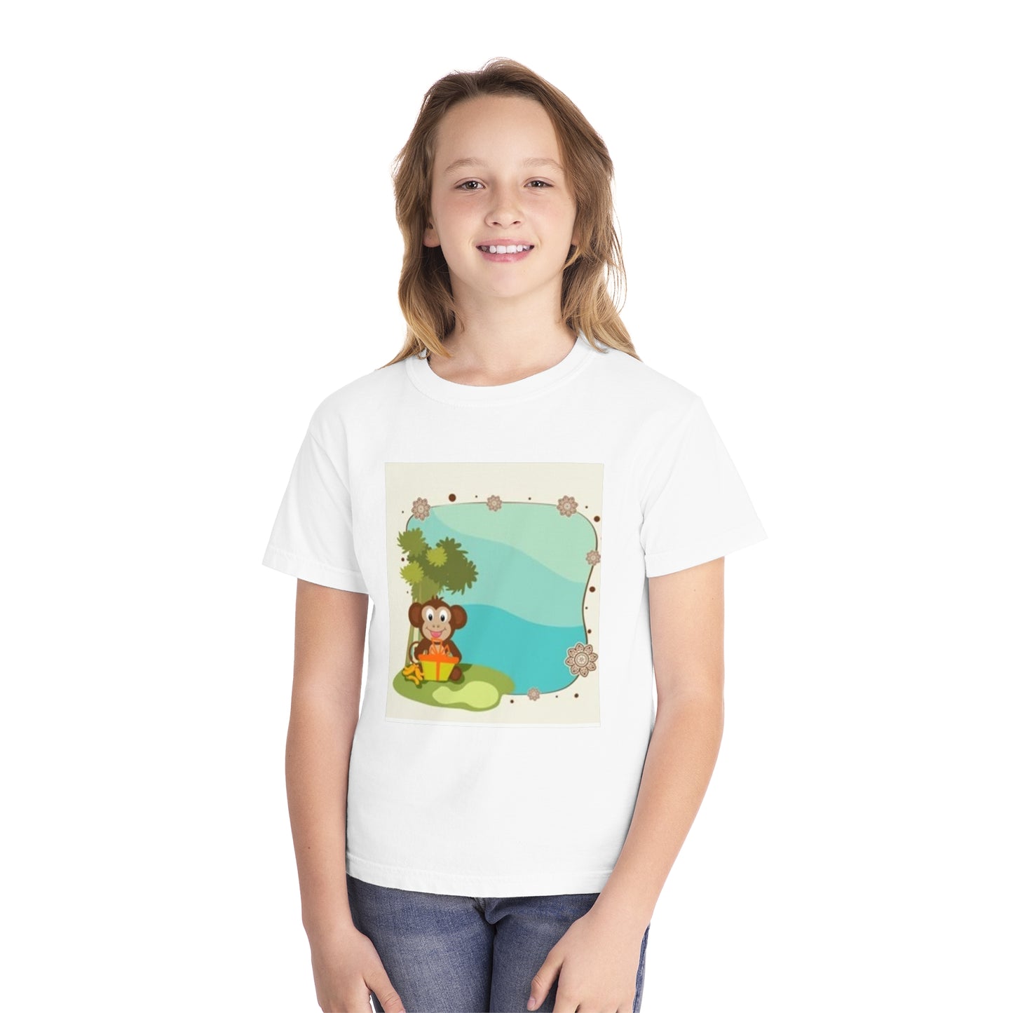 Cute Monkey Youth Midweight Tee - Perfect for Playful Days