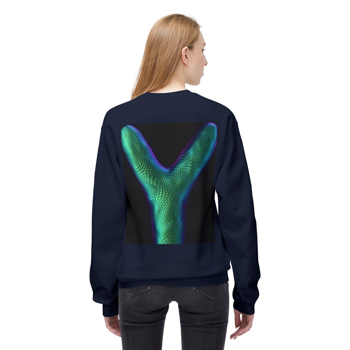 Unisex Y Graphic Fleece Crewneck Sweatshirt - Cozy Modern Style