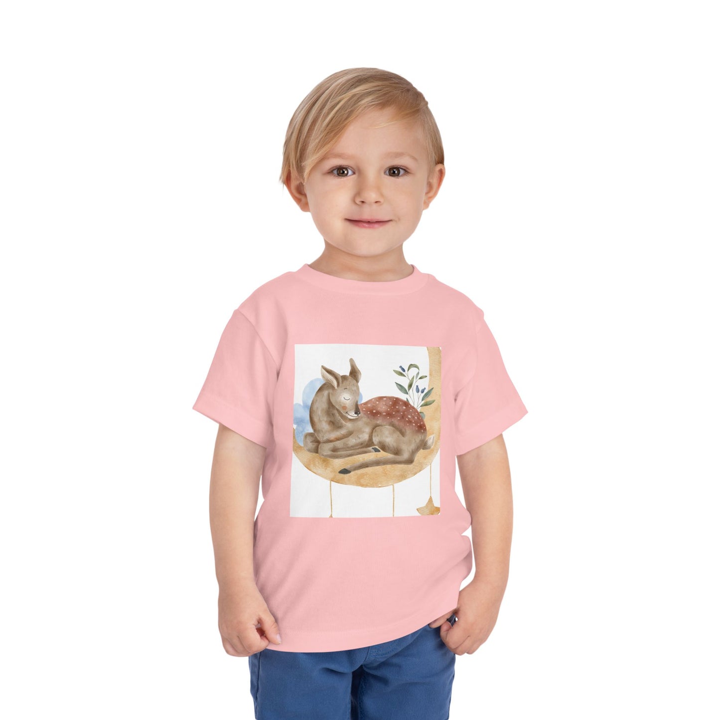 Whimsical Fawn Toddler Tee - Cute Short Sleeve Shirt for Kids