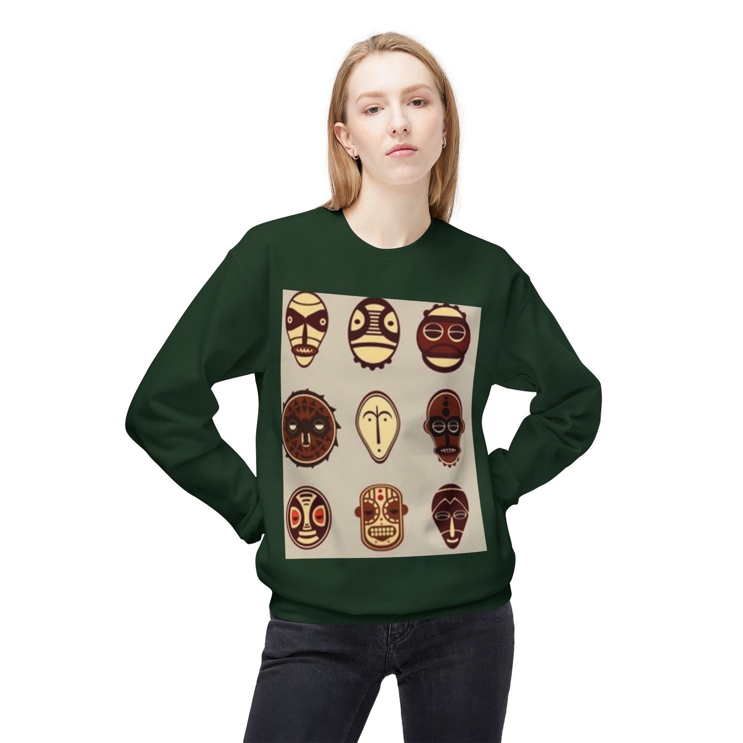 Artistic Horse Illustration Fleece Crewneck Sweatshirt - Unisex