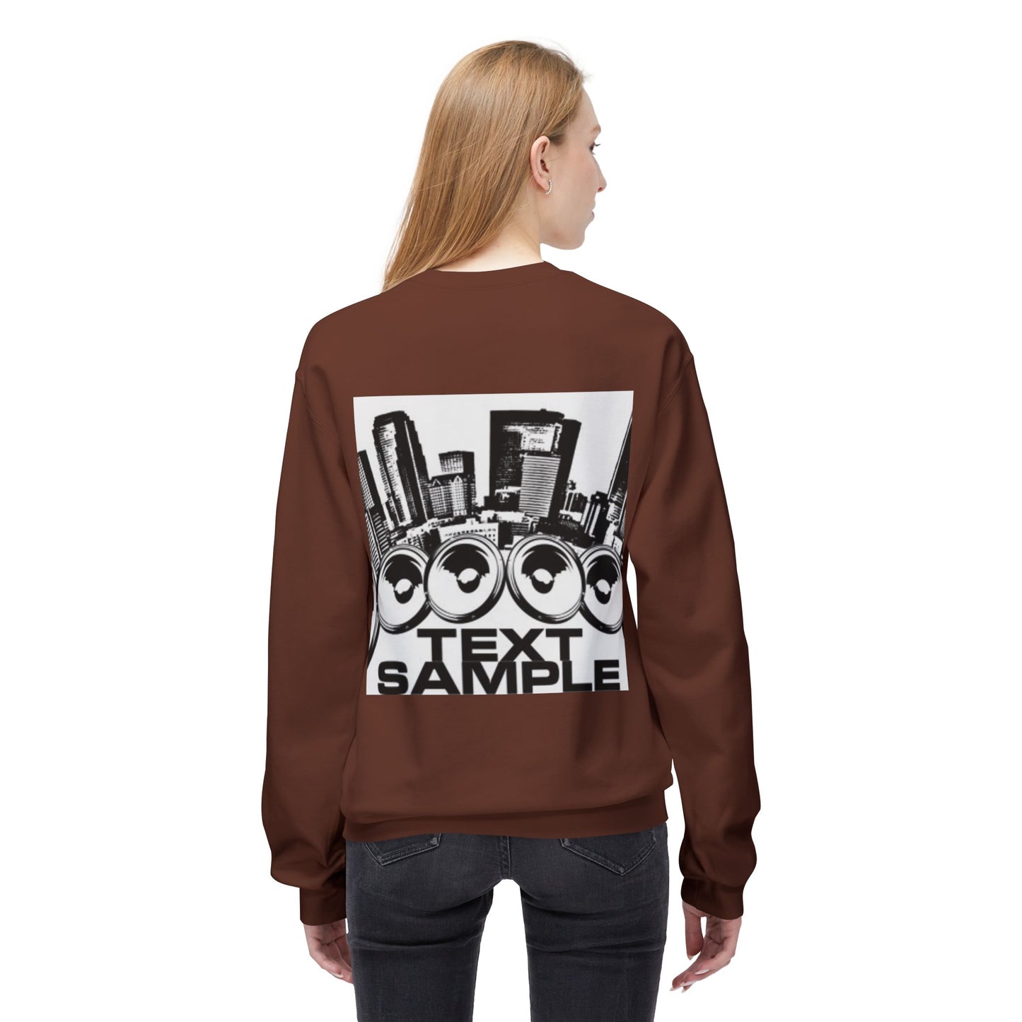 Urban Vibe Sound Wave Crewneck Sweatshirt - Unisex Fleece with Cityscape Design
