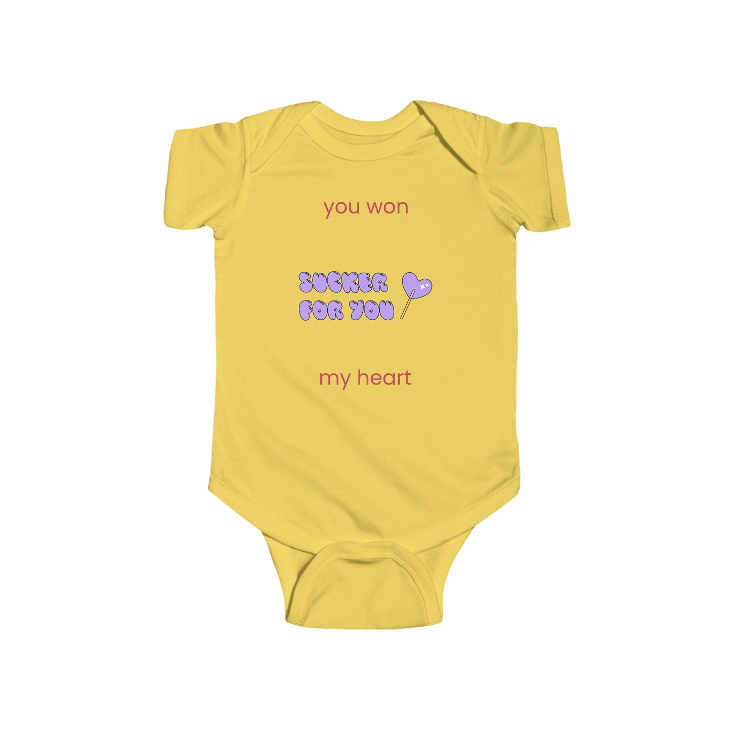 Cute Baby Bodysuit - 'You Won My Heart' Design