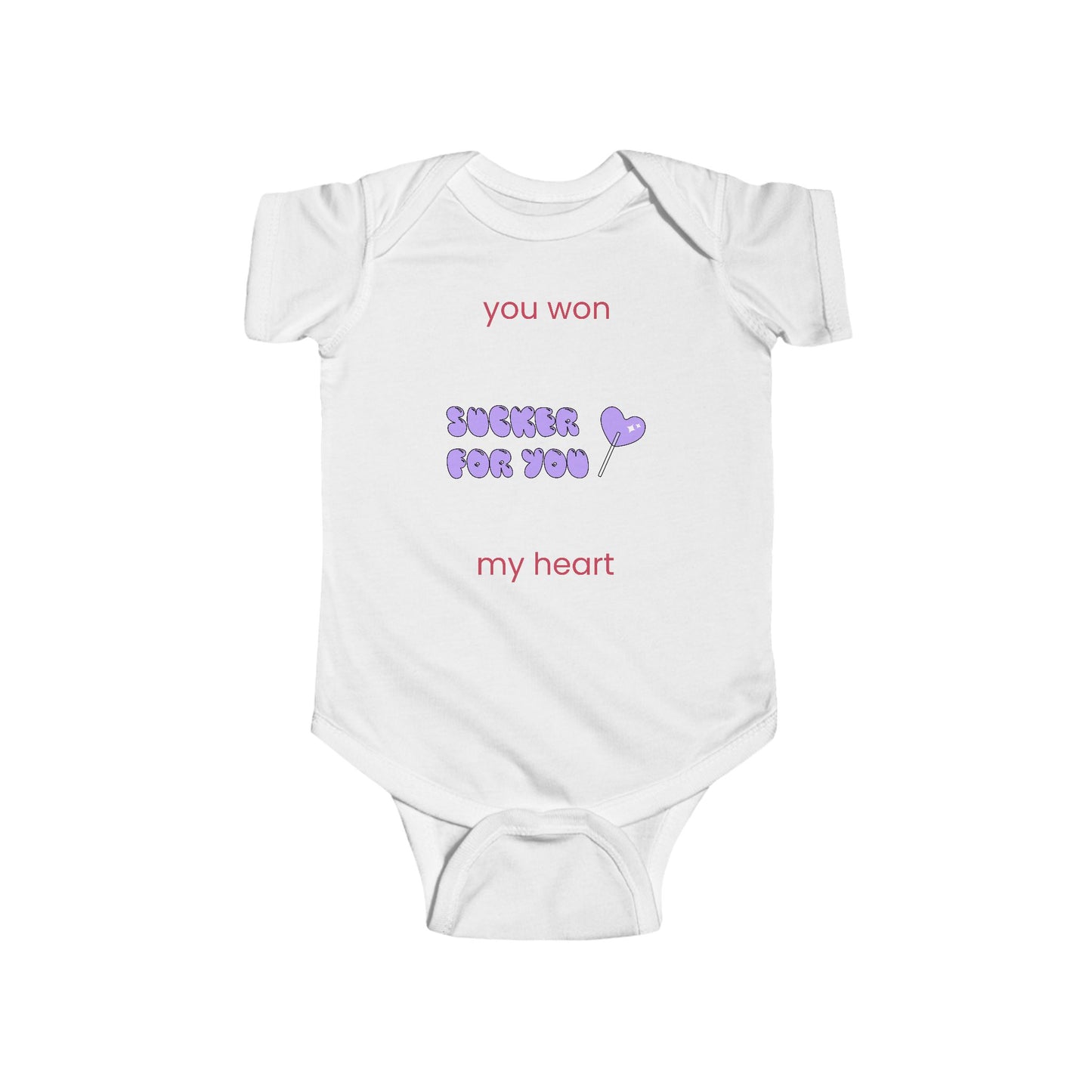 Cute Baby Bodysuit - 'You Won My Heart' Design