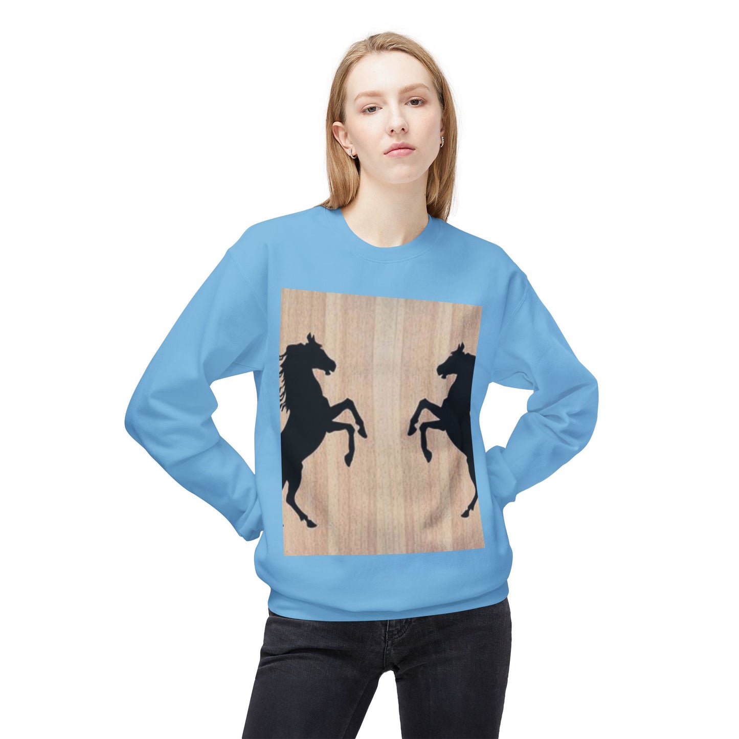 Equestrian Silhouette Fleece Sweatshirt - Perfect for Horse Lovers