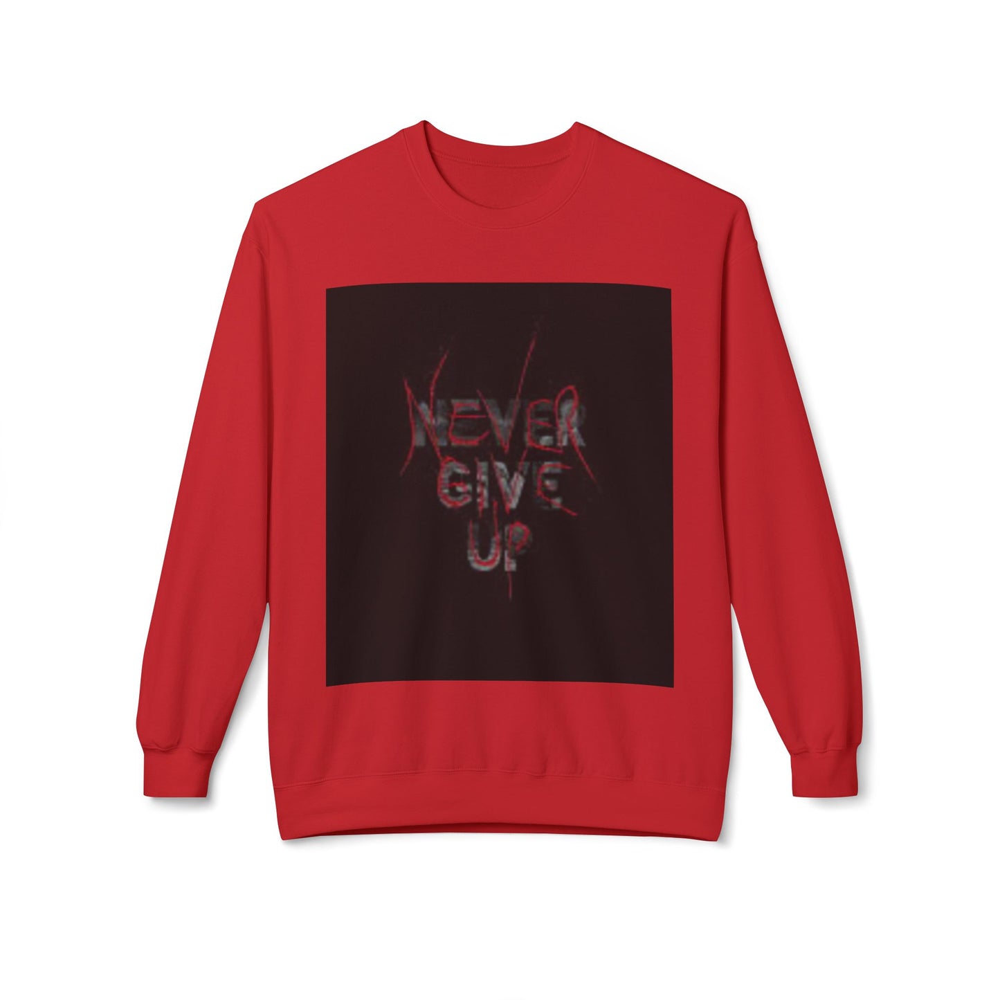 Motivational 'Never Give Up' Crewneck Sweatshirt - Unisex Midweight Fleece