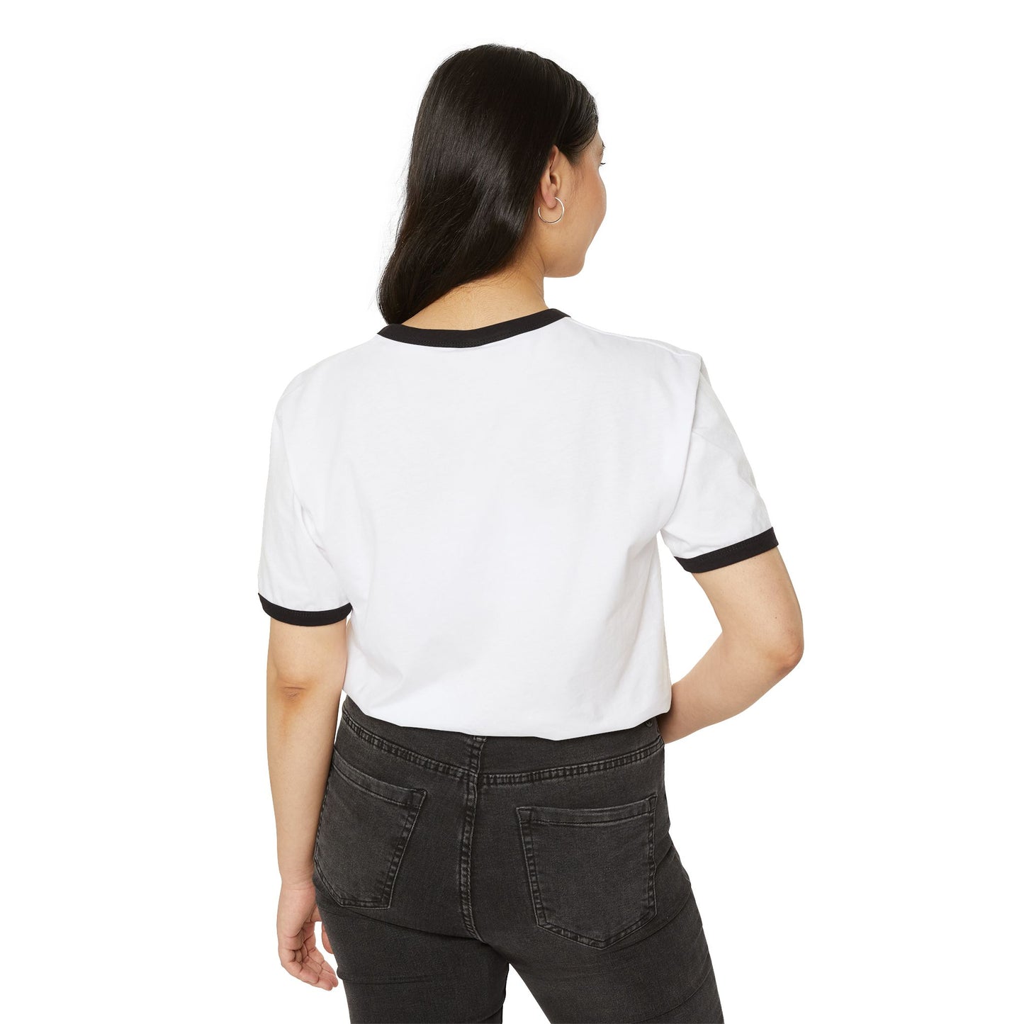 Nature-Inspired Unisex Cotton Ringer T-Shirt - Minimalist Landscape Design