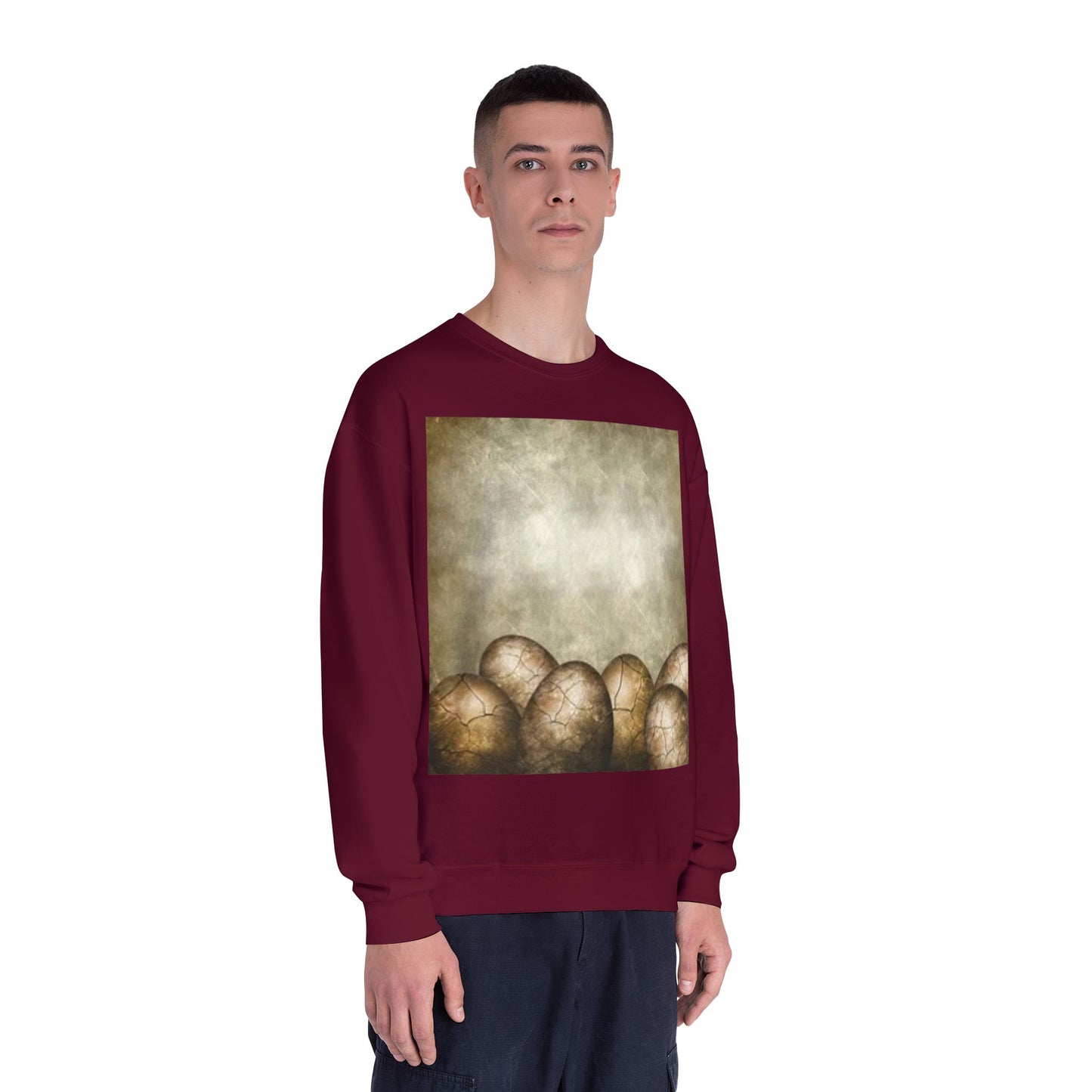 Cozy Vintage Egg Design Crewneck Sweatshirt