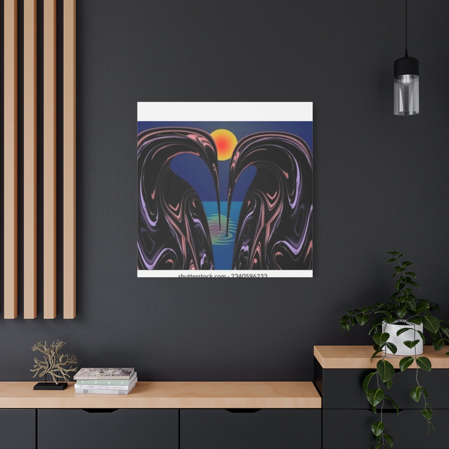 Romantic Abstract Canvas Art - Heart-Shaped Design for Home Decor