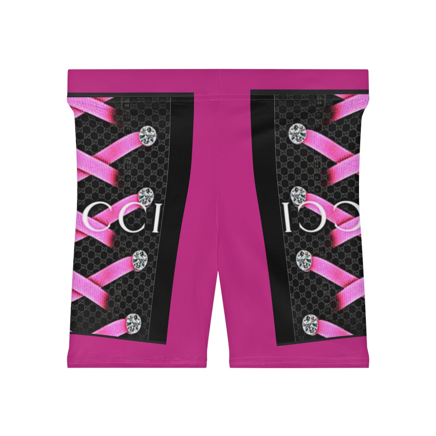 Stylish Women's Biker Shorts with Pink Accents