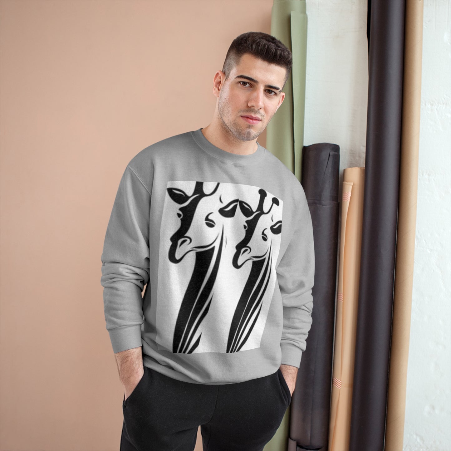 Giraffe Lovers Champion Sweatshirt - Cozy Wildlife Apparel