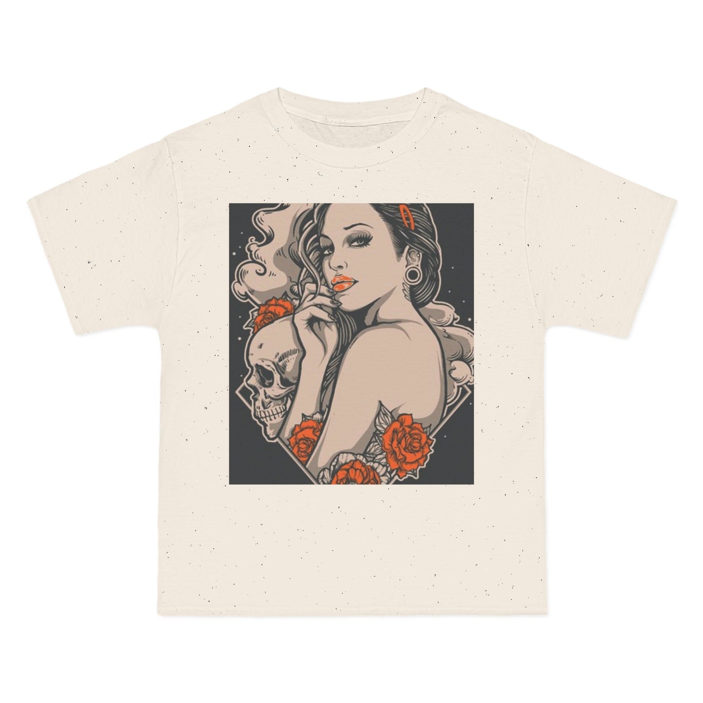 Edgy Vintage Floral Skull T-Shirt - Unisex Short Sleeve