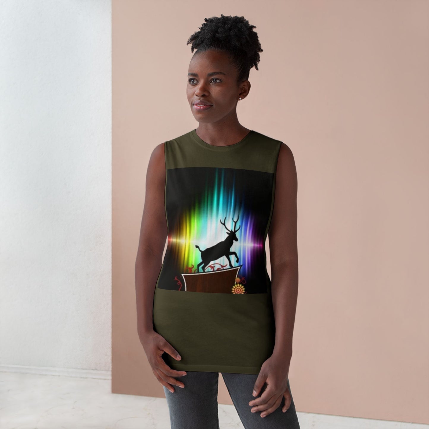 Unisex Artistic Spiderweb & Eagle Tank Top - Unique Graphic Sleeveless Tee for Nature Lovers