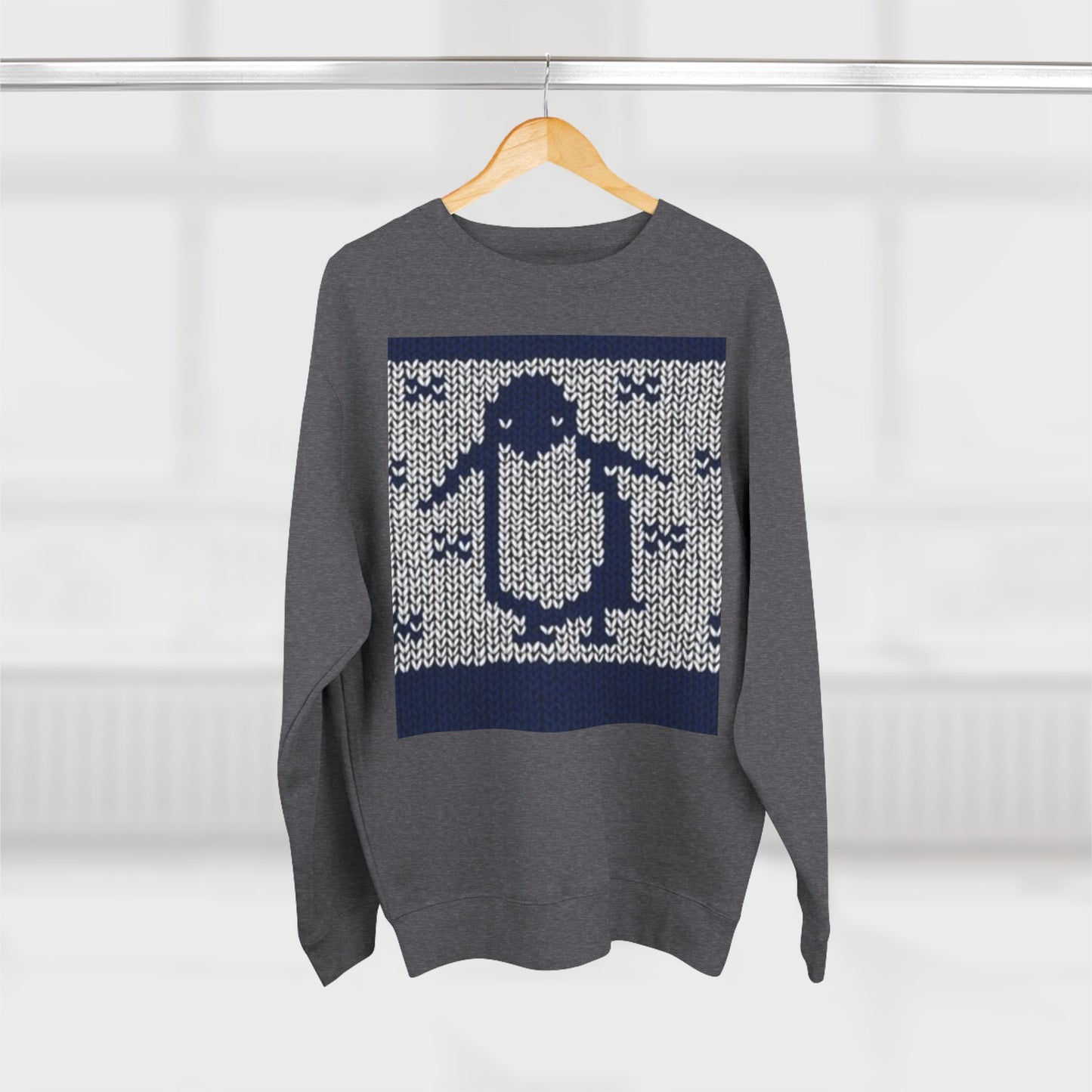 Cozy Penguin Knit Design Unisex Crewneck Sweatshirt