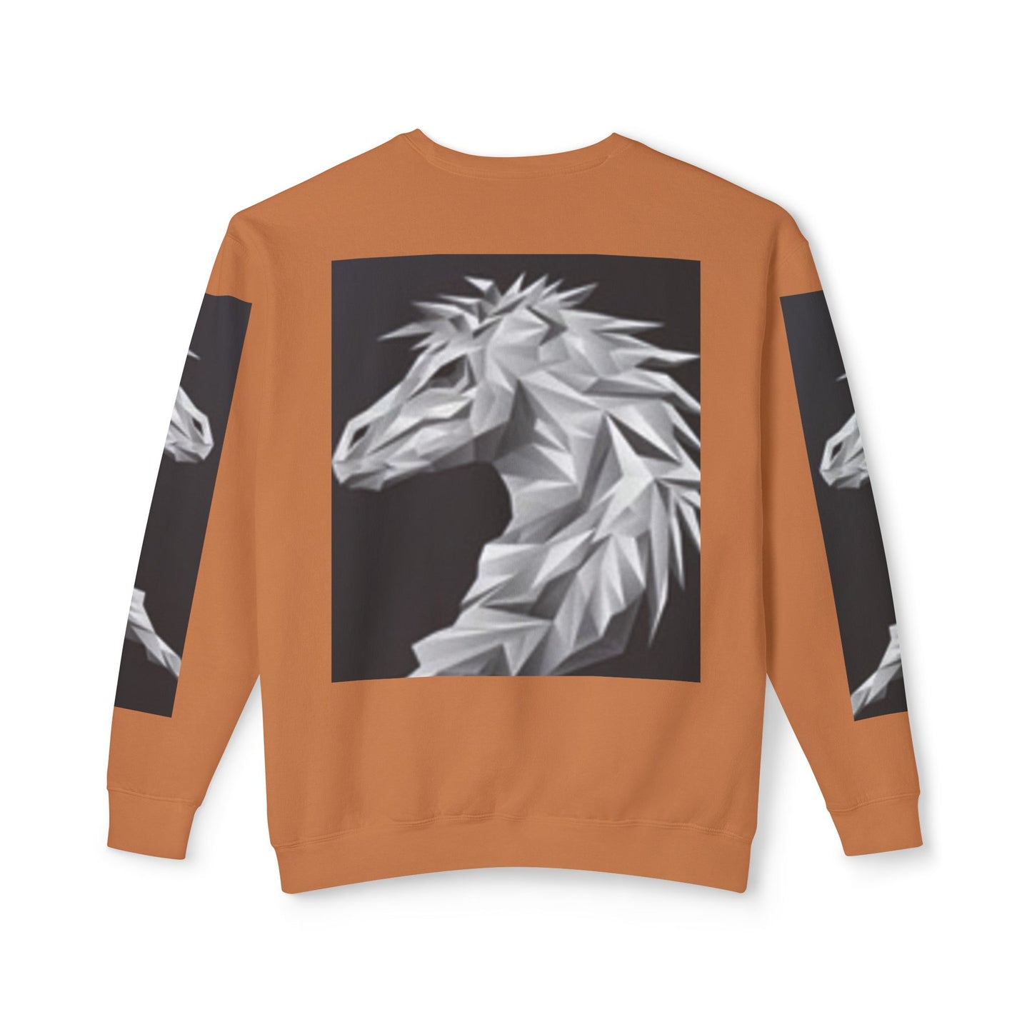 Unisex Lightweight Crewneck Sweatshirt - Stylish Geometric Horse Design