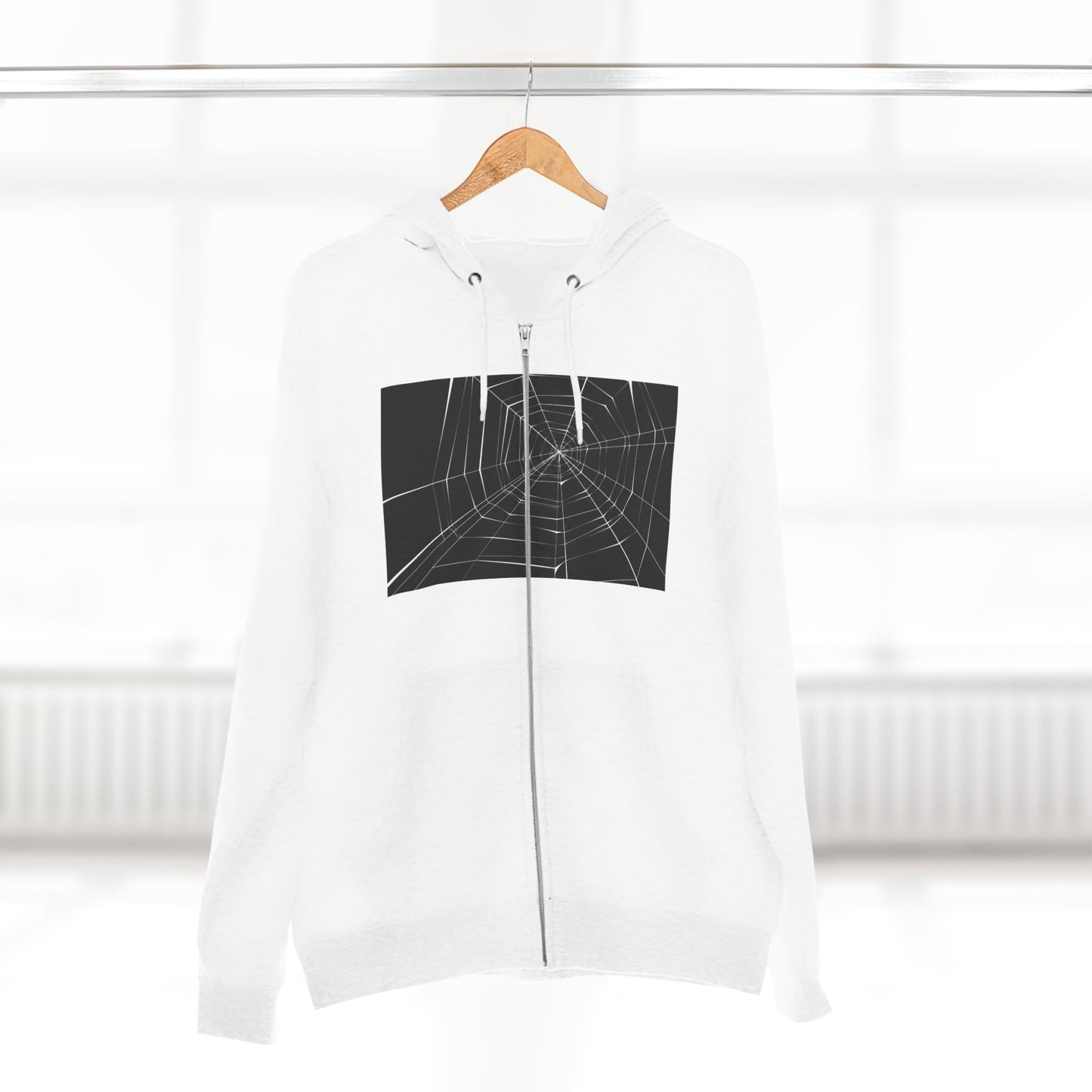 Sleek Spiderweb Unisex Zip Hoodie – Perfect for Halloween or Casual Wear