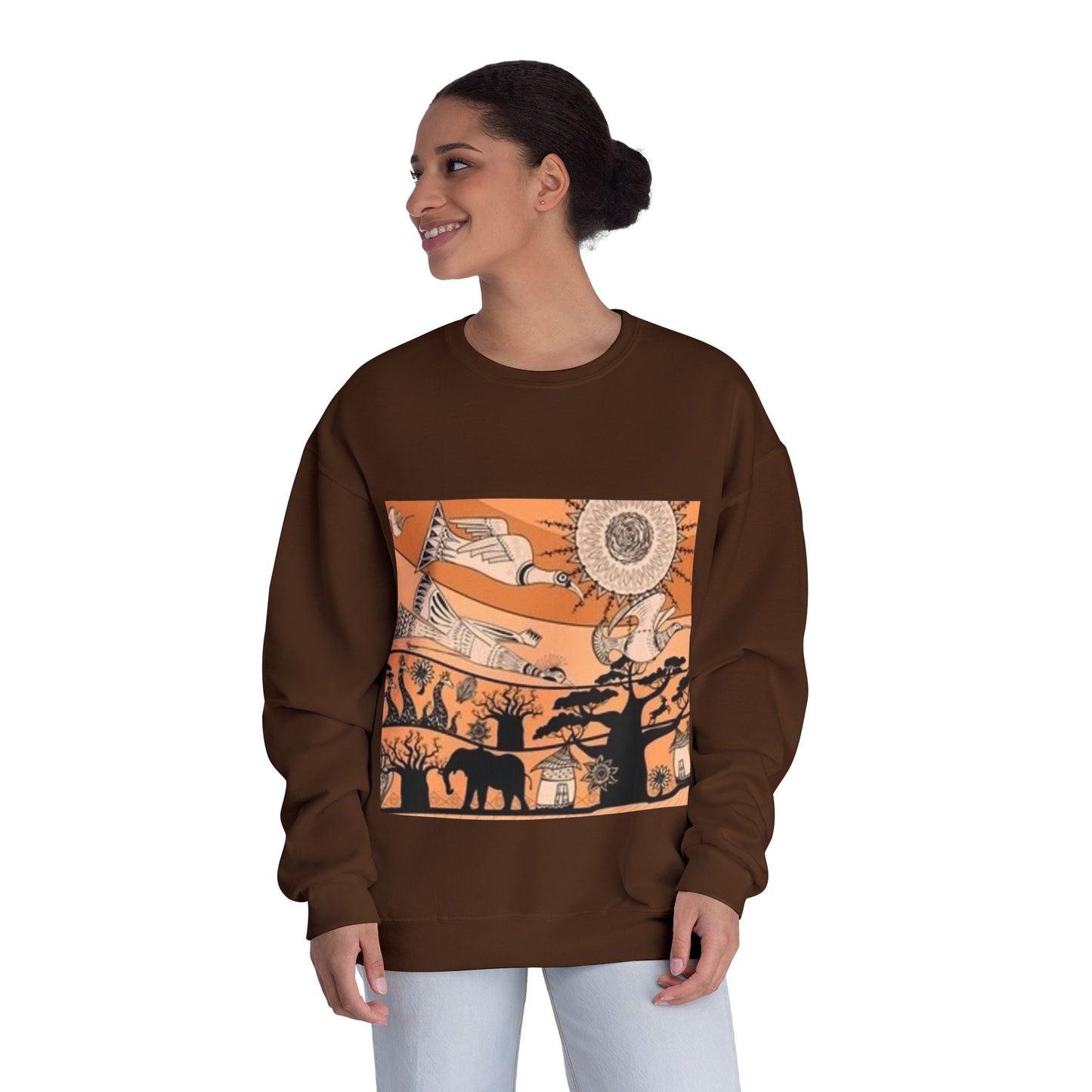 Bohemian Artistic Crewneck Sweatshirt | Nature & Sun Design
