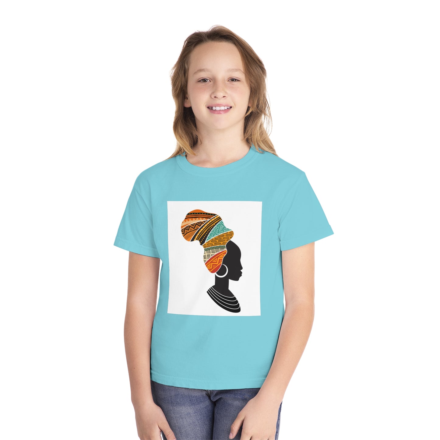 Youth Midweight Tee - African Heritage Design for Creative Kids