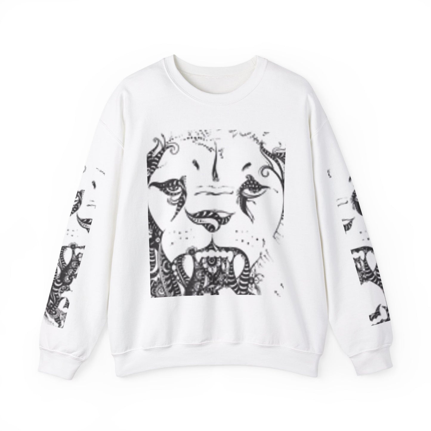 Wild Spirit Lion Graphic Crewneck Sweatshirt | Unisex Heavy Blend
