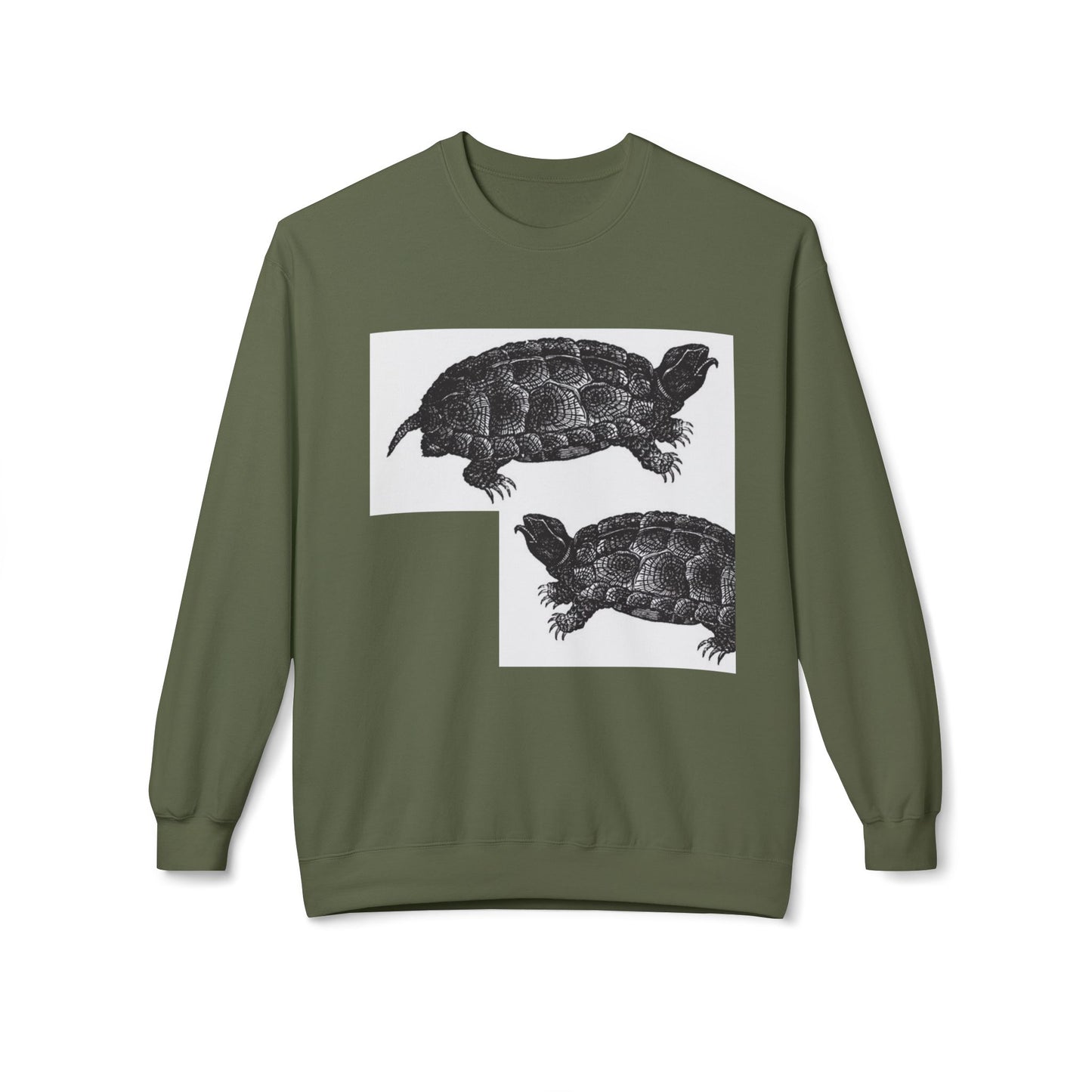 Vintage Turtle Graphic Fleece Crewneck Sweatshirt