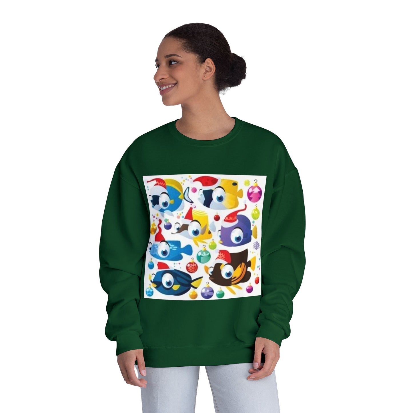 Whimsical Colorful Crewneck Sweatshirt – Fun Cartoon Design