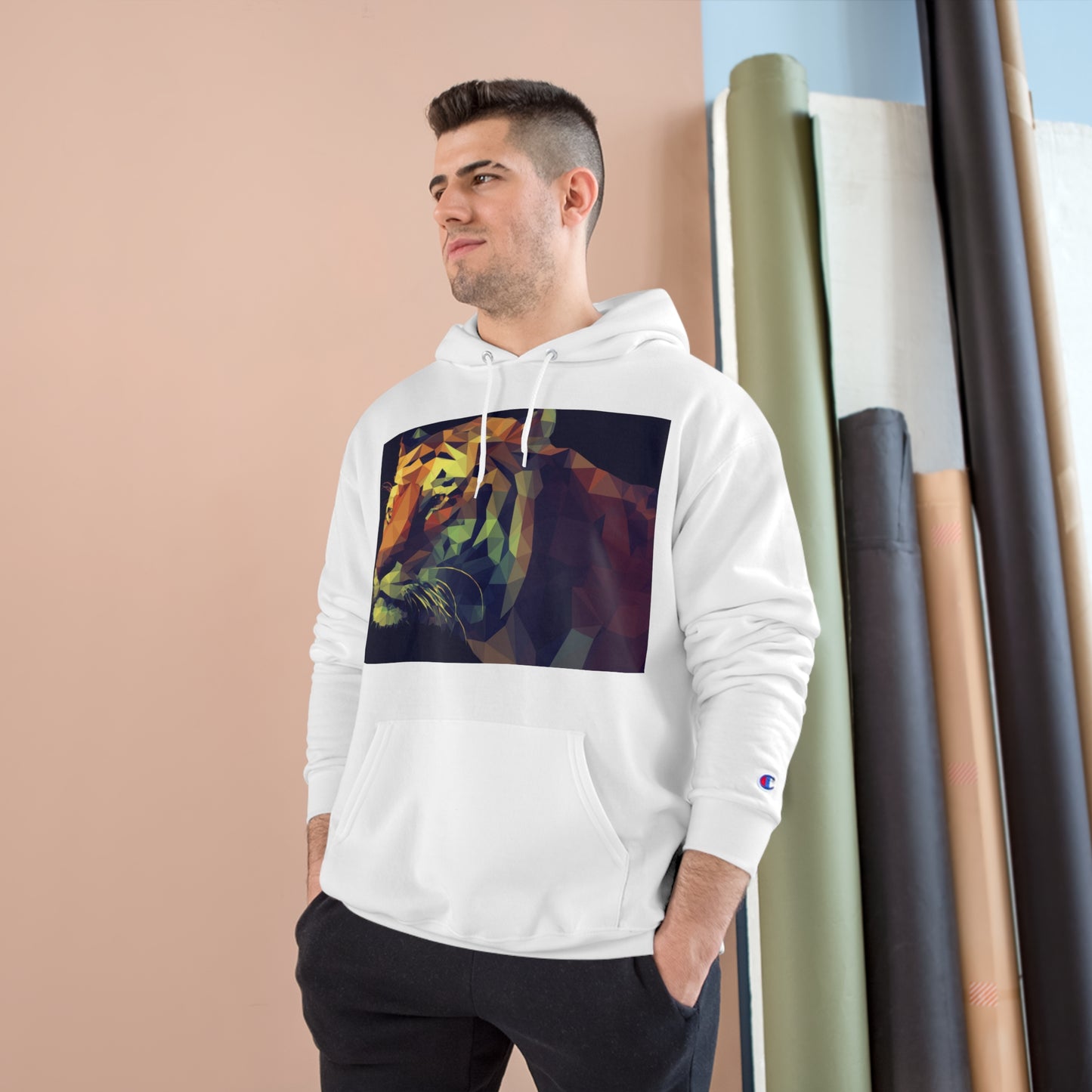 Champion Hoodie with Abstract Tiger Design - Perfect for Animal Lovers