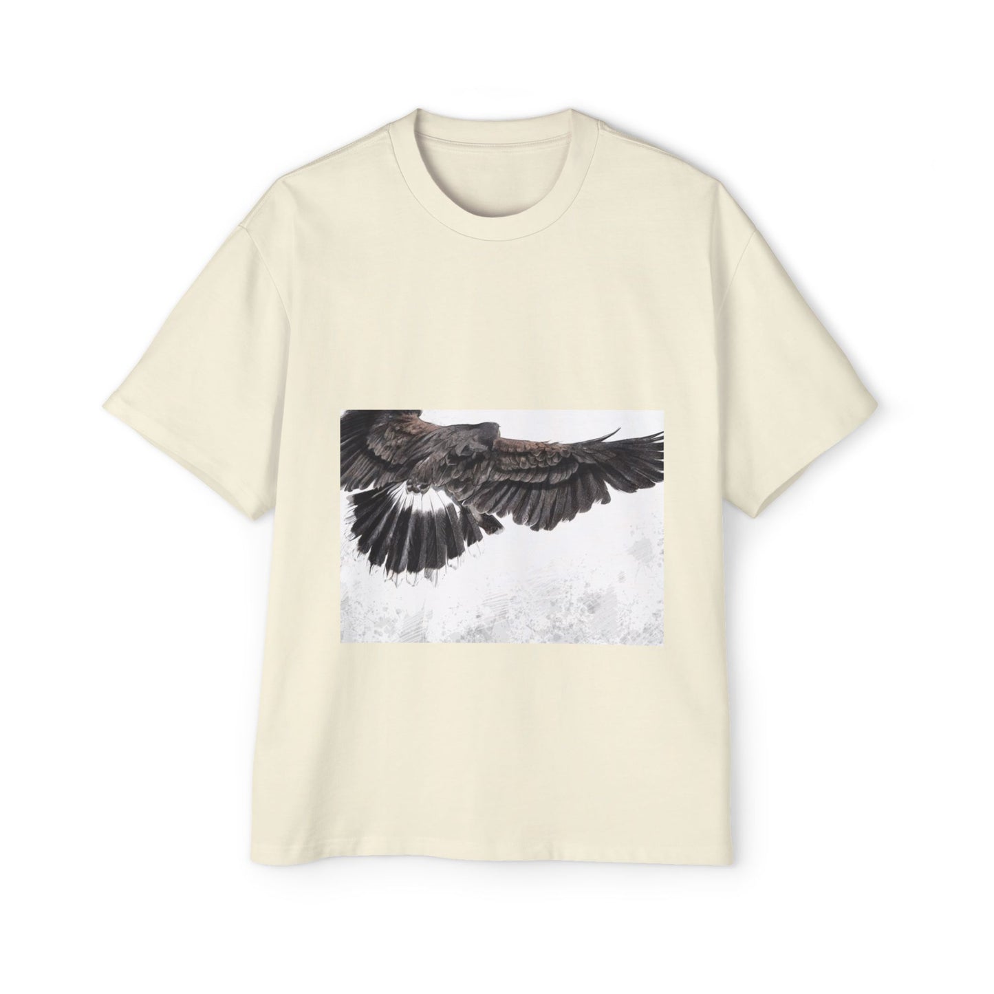 Men's Heavy Oversized Tee - Bold Eagle and Skull Print