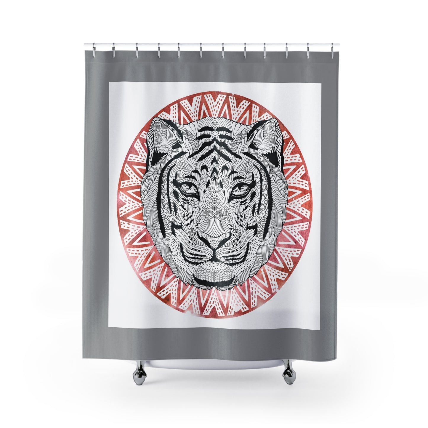 Majestic Tiger Shower Curtain – Bohemian Bathroom Decor