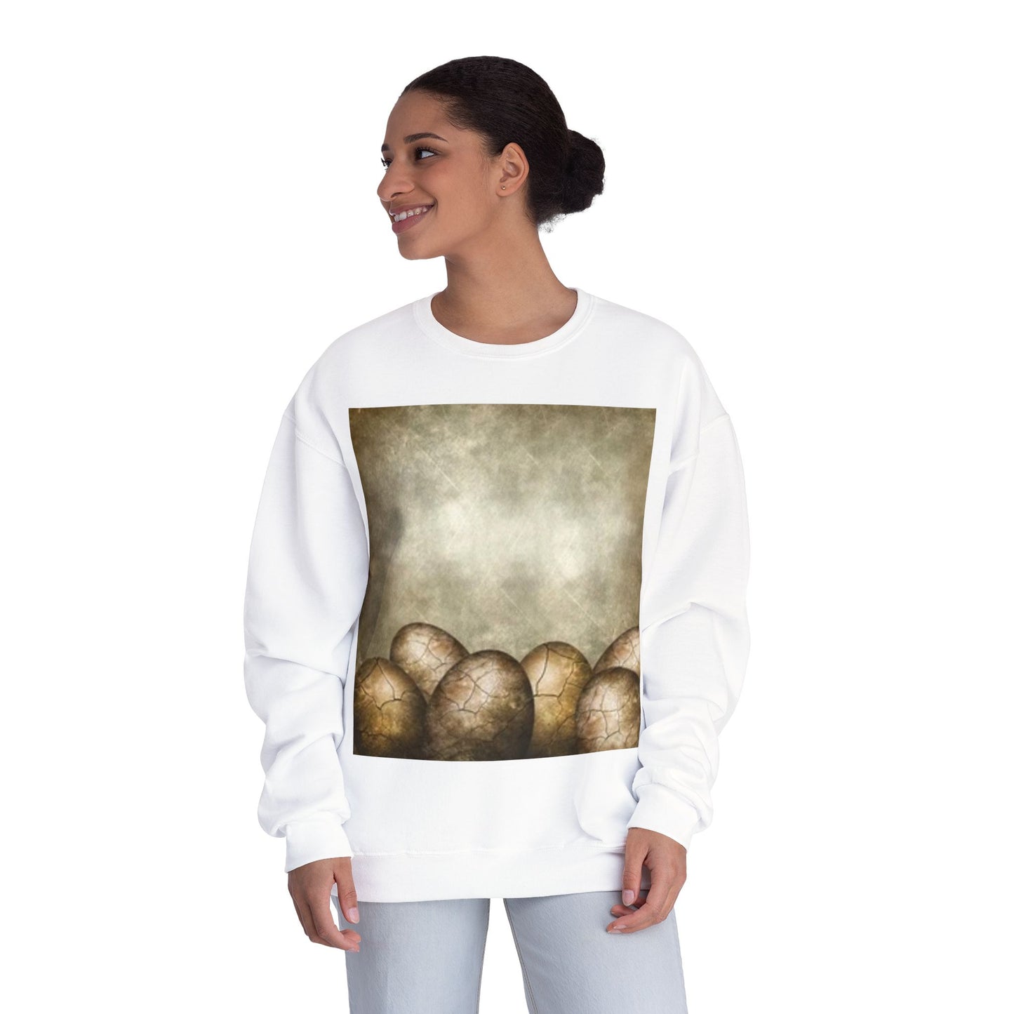 Cozy Vintage Egg Design Crewneck Sweatshirt