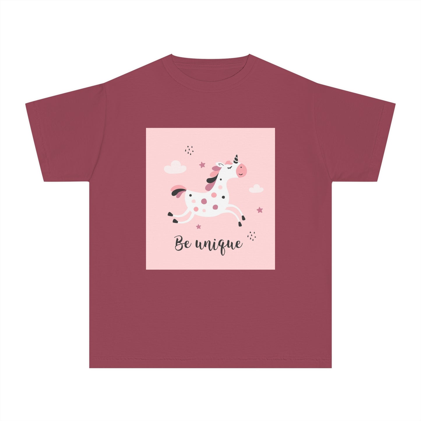 Girls' Unicorn T-Shirt - 'Be Unique' Midweight Tee