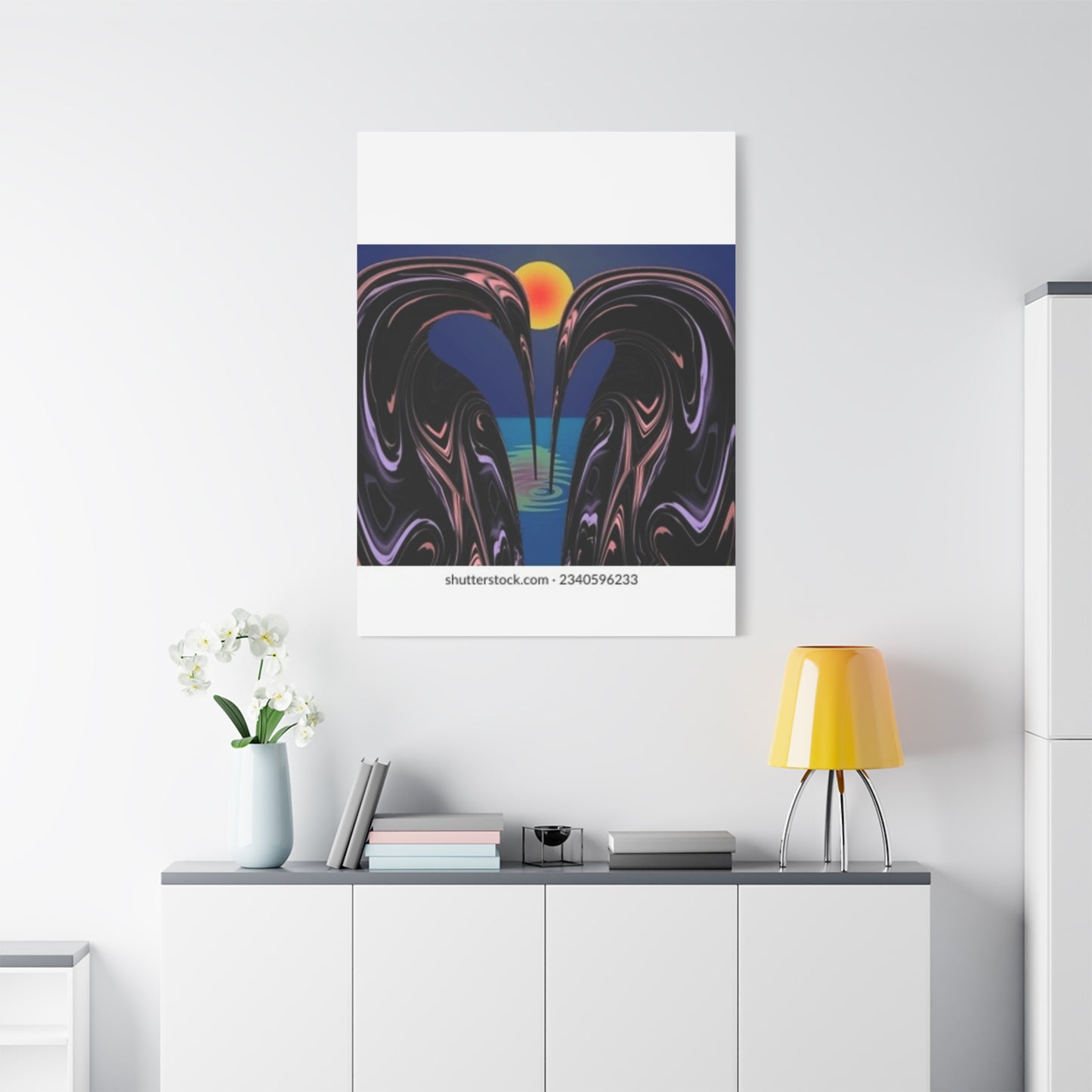 Romantic Abstract Canvas Art - Heart-Shaped Design for Home Decor