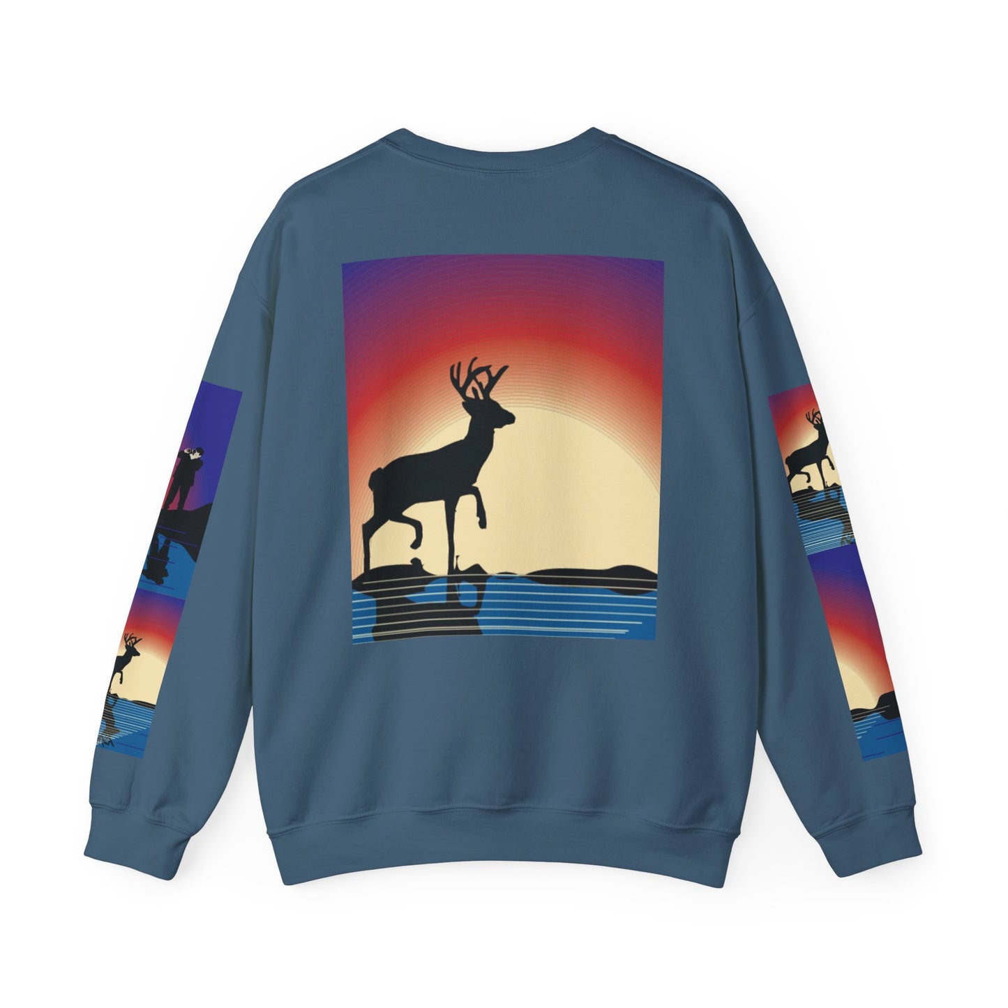 Vibrant Deer Sunset Unisex Crewneck Sweatshirt