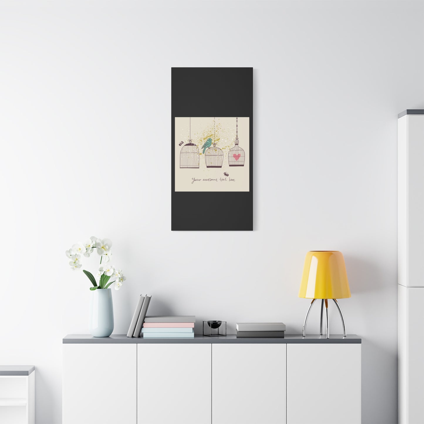Whimsical Birdcage Canvas Wall Art - Personalized Home Decor