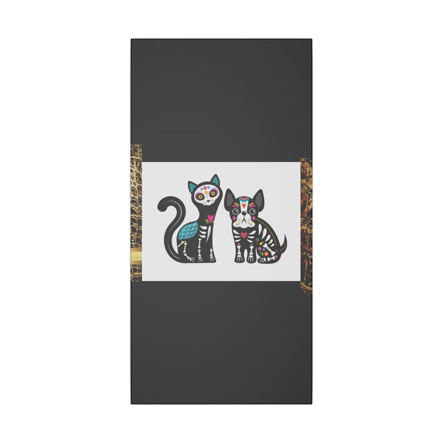 Day of the Dead Pet Canvas Art - Colorful Cat and Dog Wall Decor