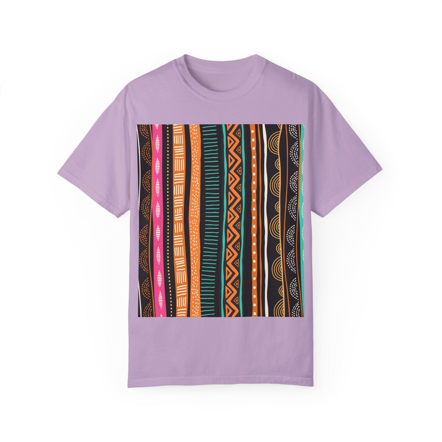 Vibrant Graphic Unisex T-Shirt - Colorful Tribal Stripes Design